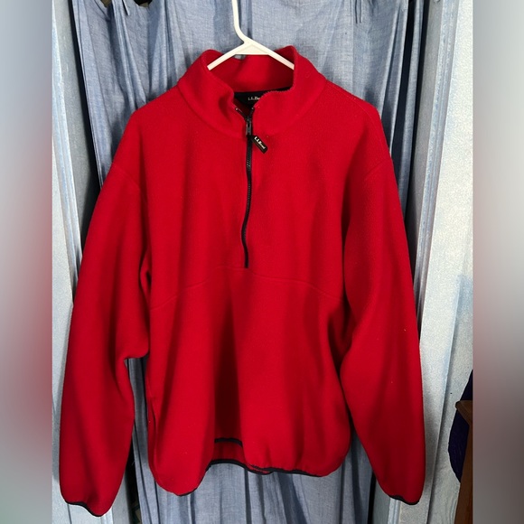 Vintage L.L.Bean Polartec 3/4 zip (Red) - Picture 1 of 5